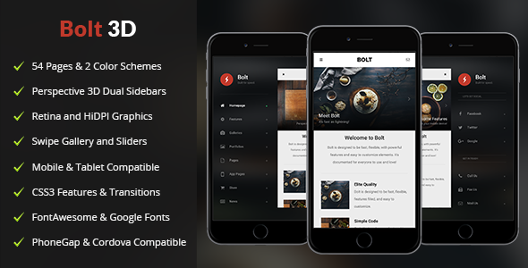 Bolt 3D | Mobile & Tablet Responsive Template