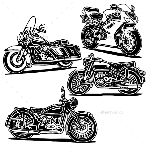 Retro Motorcycle Illustration