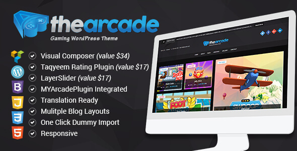 The Arcade - Gaming WordPress Responsive Theme