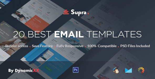 Supra - Pack of 20 Templates + Online Template Builder