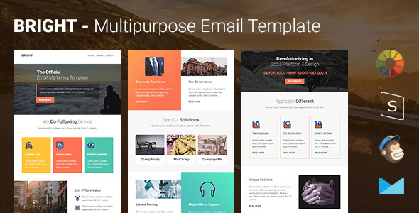 Bright - Multipurpose Responsive Email Template + Stampready Builder