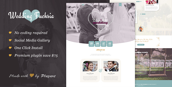 Wedding Fuchsia - WordPress Wedding Theme