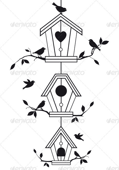 Birdhouses With Tree Branches