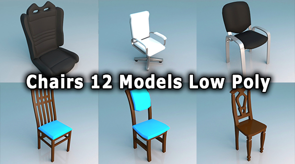 Chairs Low Poly - 3DOcean Item for Sale