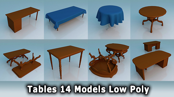 Tables Low Poly - 3DOcean Item for Sale