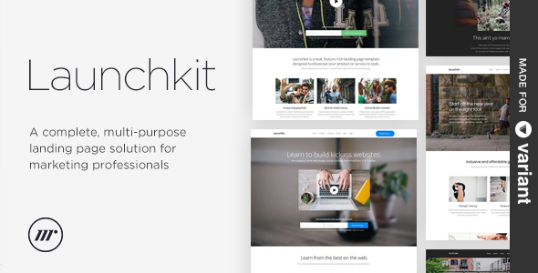 Launchkit Landing Page, Variant Builder