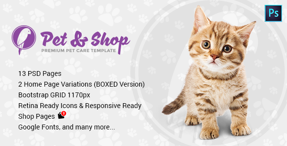 Pet & Shop | Premium Pet Care PSD Template