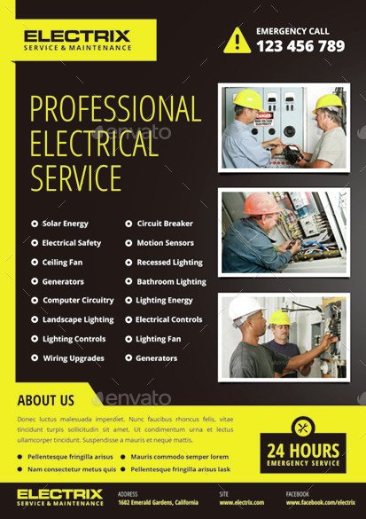 Electrician Flyer by monggokerso | GraphicRiver