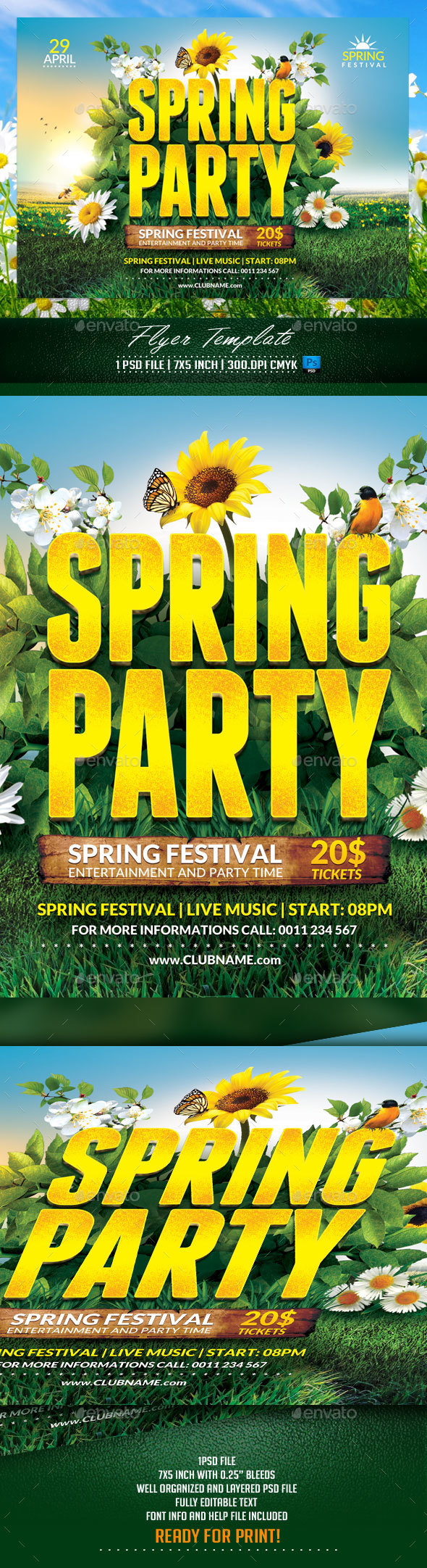 Spring Party Flyer Template