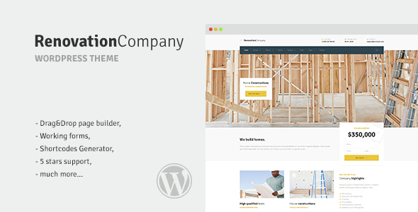 Renovation Company - Construction and Building WordPress Theme