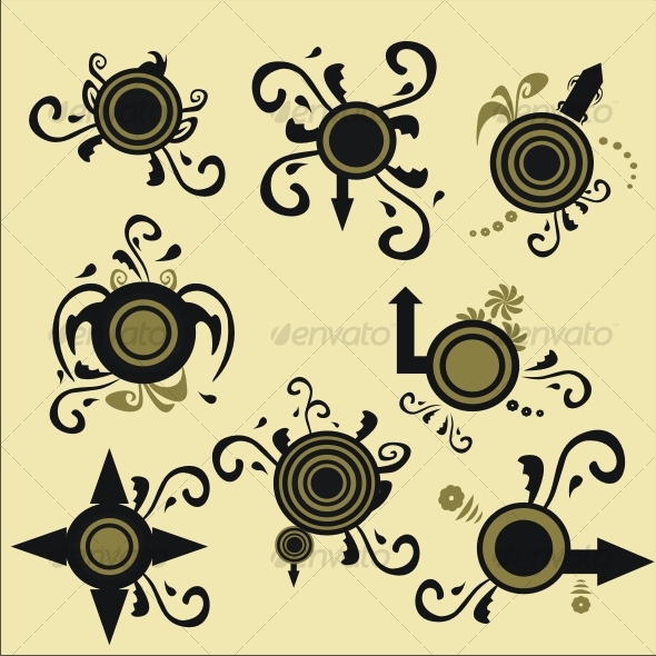floral design elements - Flourishes / Swirls Decorative