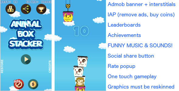 Tower Build FUNNY! + Admob + IAP + more!!