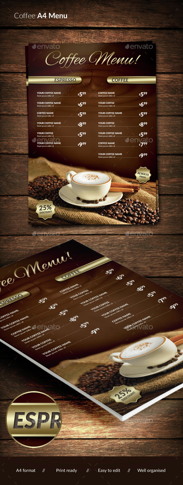 Coffee Menu