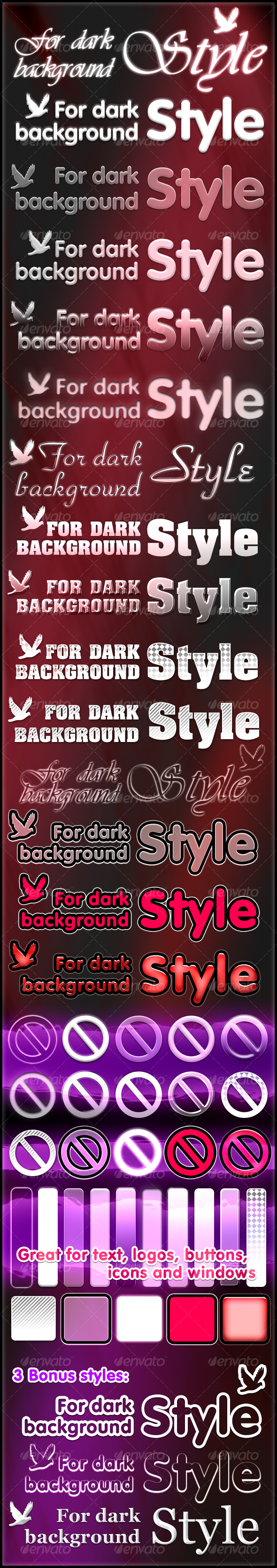 Styles for dark background - Text Effects Styles