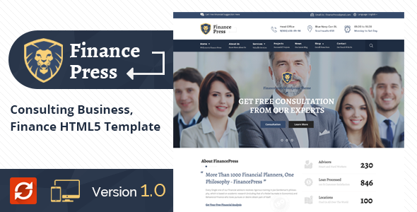 Finance Press - Consulting Business, Finance HTML5 Template