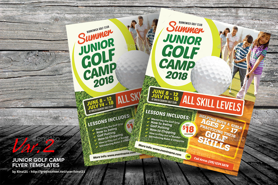 Junior Golf Camp Flyer Templates by kinzi21 GraphicRiver