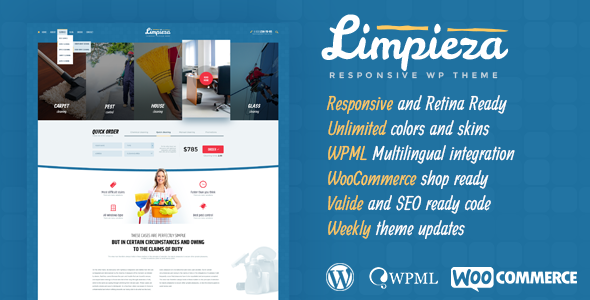 Limpieza Cleaning Company WordPress Theme