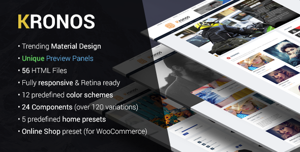 KRONOS | Responsive Magazine/Blog Material Design HTML Template