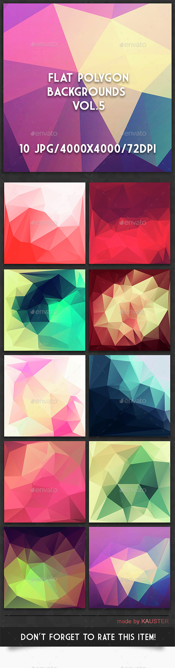 Flat Polygon Backgrounds Vol.5