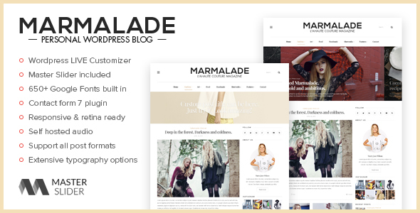 The Marmalade - Personal WordPress Blog Theme