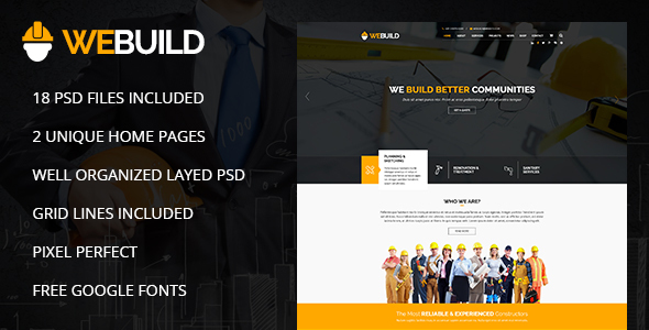 WEBUILD - Construction & Building PSD Template