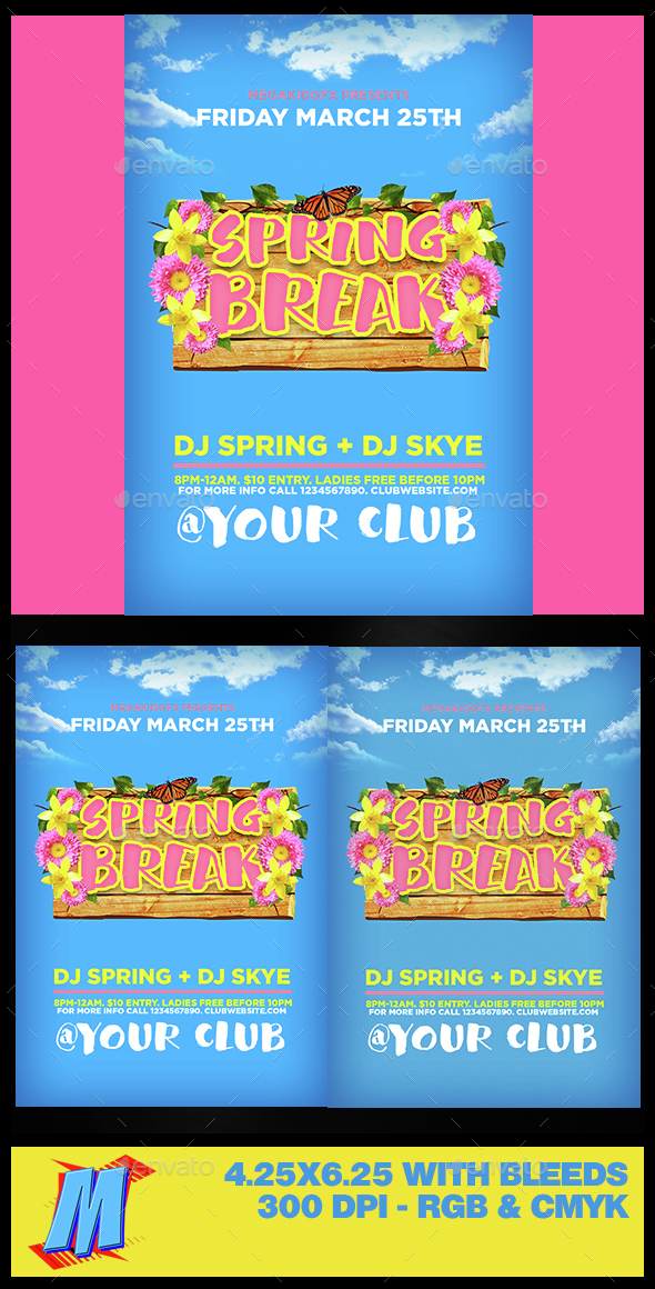 Spring Break Flyer Template