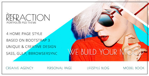 Refraction -- Agency, Personal, Lifestyle, Unique & Creative HTML Template