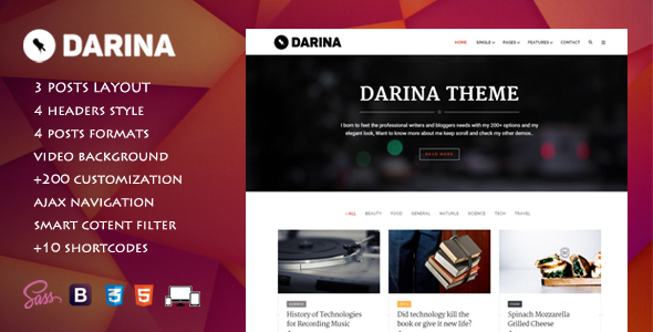 Darina - Elegant Minimal Blog Theme