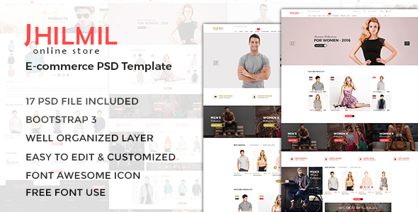 Jhilmil - eCommerce PSD Template