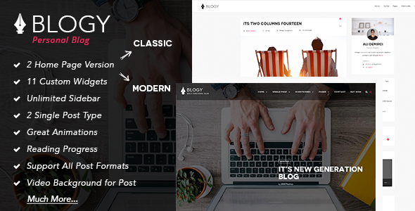 Blogy - Modern Personal WordPress Blog Theme