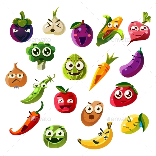 Fruit Ands Vegetable Emoji Set