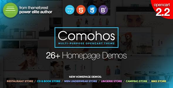 Comohos - Multipurpose Responsive Premium OpenCart 2.2 Theme with 28+ Unique Designs