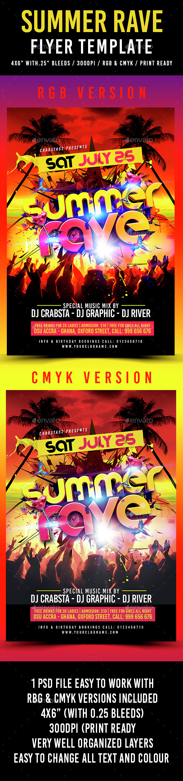 Summer Rave Flyer Template