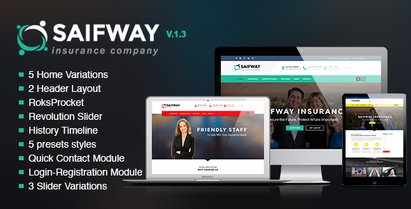 SaifWay - Responsive Insurance Agency Joomla Template