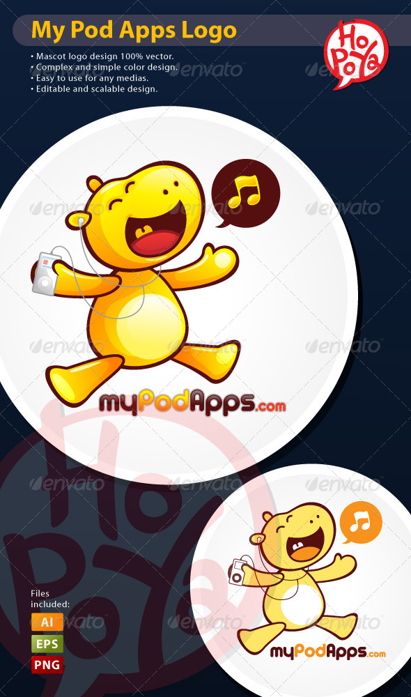 Hippo Music Mascot