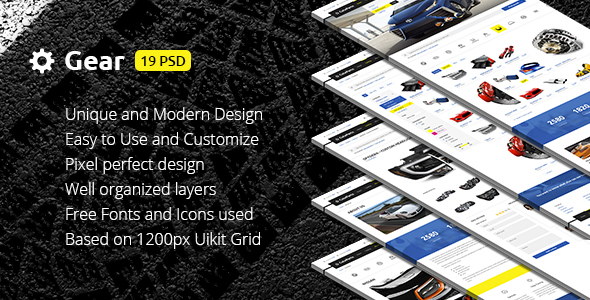 Gear -- Automotive Business/Auto Parts Store PSD Template