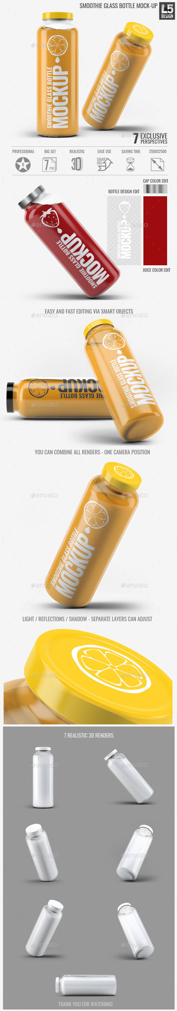 Smoothie Glass Bottle Mock-Up