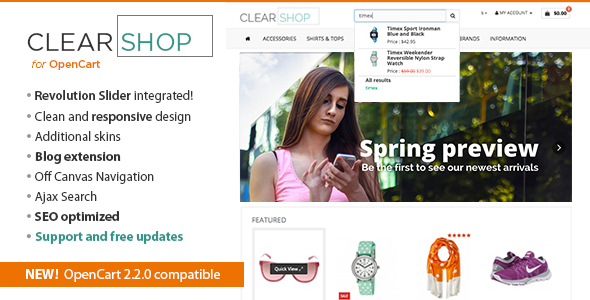 Clearshop - Responsive OpenCart theme