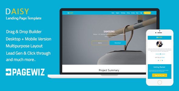Daisy - Pagewiz Onepage Template