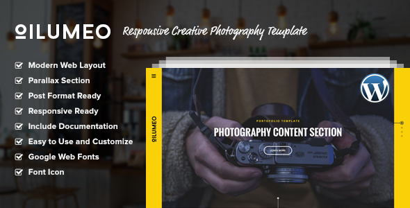 Oilumeo - Responsive Creative Photography WordPress Theme