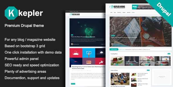 Kepler - Premium Blog/Magazine Drupal theme