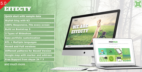 Effecty - Responsive Single Page Joomla Theme