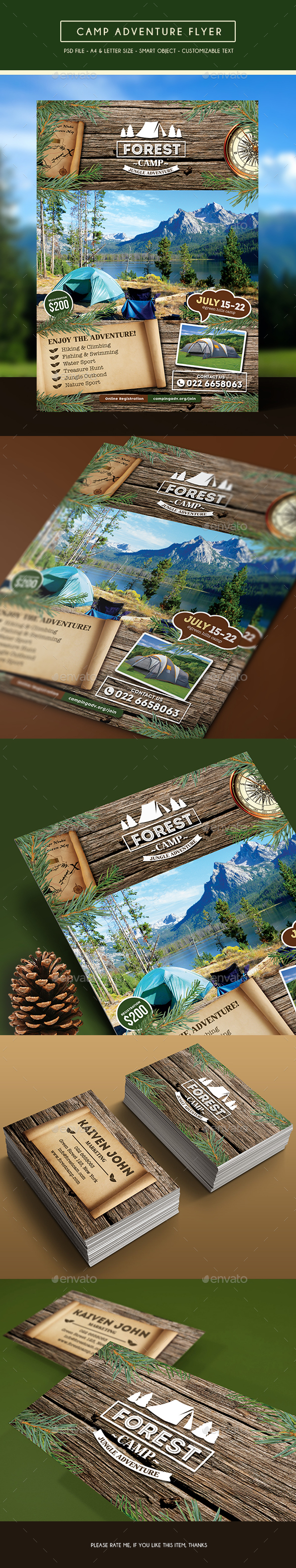 Camping Adventure Flyer + Business Card