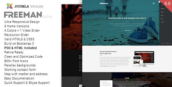 Freeman - Multipurpose One Page Joomla Theme