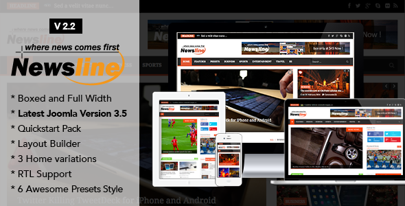 Newsline - Responsive Magazine Joomla Template