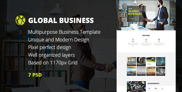 GB -- Multipurpose Global Business/Freelance Portfolio PSD Template