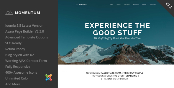 Momentum - Simple Creative OnePage Joomla Template