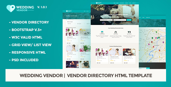 Vendor Directory HTML Template | Wedding Vendor