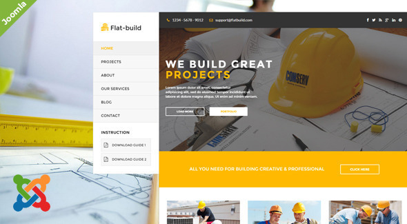 Flatbuild - Construction Joomla Template