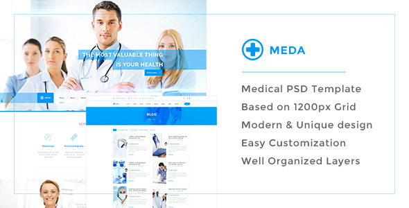 Meda -- Responsive Hospital and Health Care PSD Template